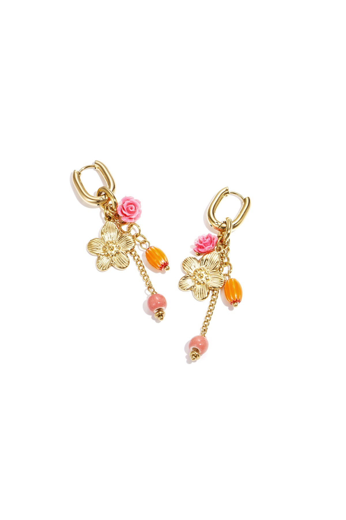 Stainless Steel Dangle Earrings Flower Casual Daily Romantic Series Women's jewelry