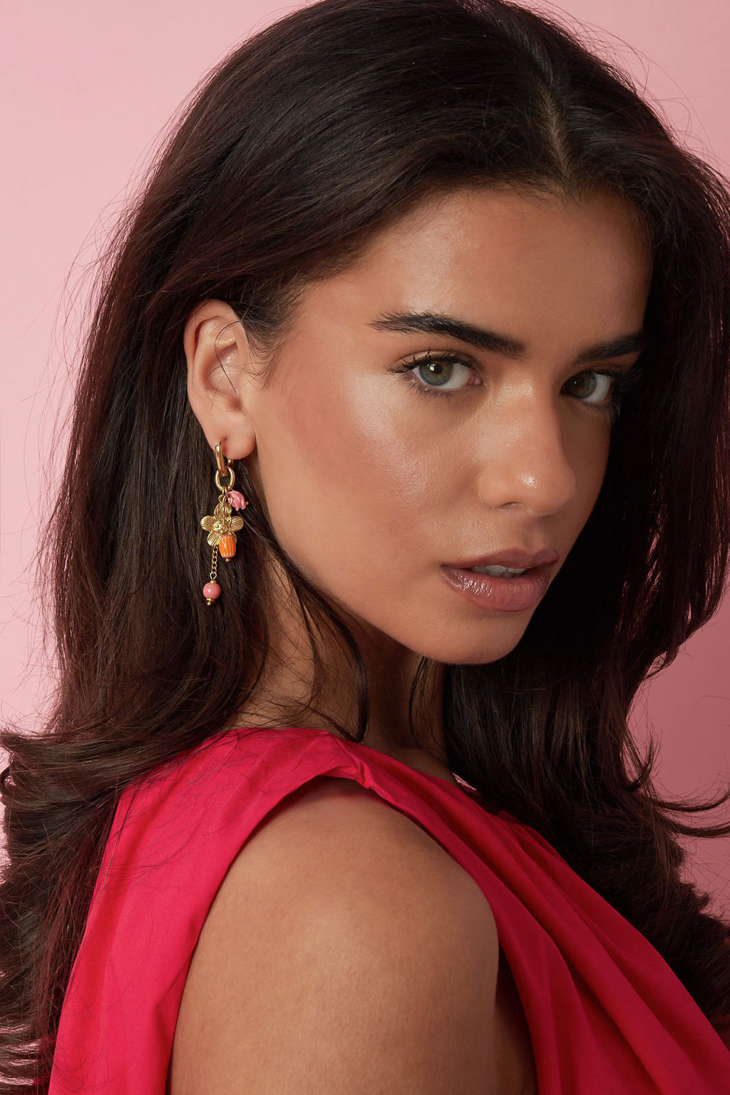 Stainless Steel Dangle Earrings Flower Casual Daily Romantic Series Women's jewelry